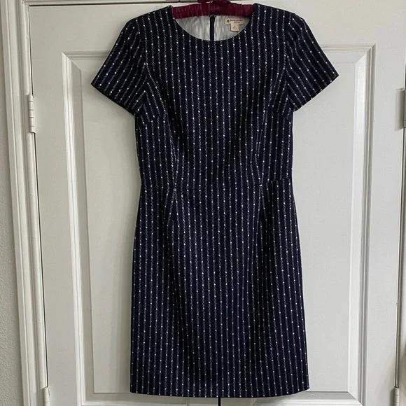 Brooks Brothers Navy Dress with White Dots - Picture 1 of 6